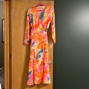 Never fully dressed orange monet wrap dress size US 10/UK 14/EUR 42